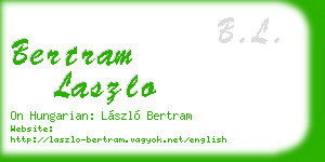 bertram laszlo business card
